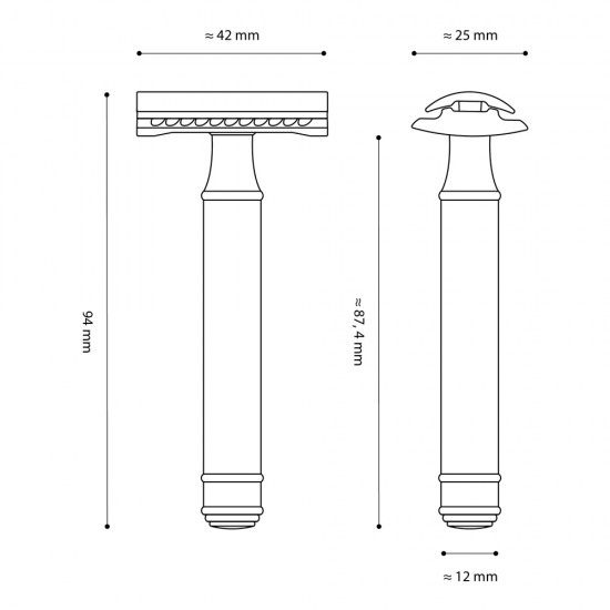 Aparat de ras safety razor cu cap cu pieptene închis Muehle R89 J80 - Ediție aniversară Aparat de ras safety razor cu cap cu pieptene închis Muehle R89 J80 - Ediție aniversară