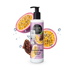Gel de duș Organic Shop Passion Alluring cu fructul pasiunii și cacao 280 ml