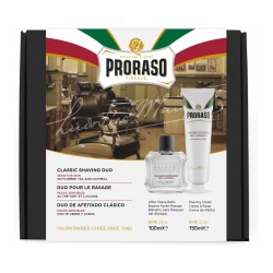 Set de barbierit cu after shave balsam si crema de barbierit Proraso Sensitive Duo Pack