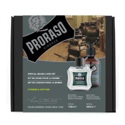 Set pentru ingrijirea barbii cu balsam si sampon de barba Proraso Cypress Vetiver Duo Pack