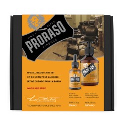 Set pentru ingrijirea barbii cu ulei si sampon de barba Proraso Wood and Spice Duo Pack