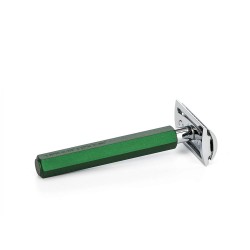 Aparat de ras clasic Safety Razor cu maner din aluminiu anodizat si piaptan inchis Muehle Hexagon R HXG FOREST SR